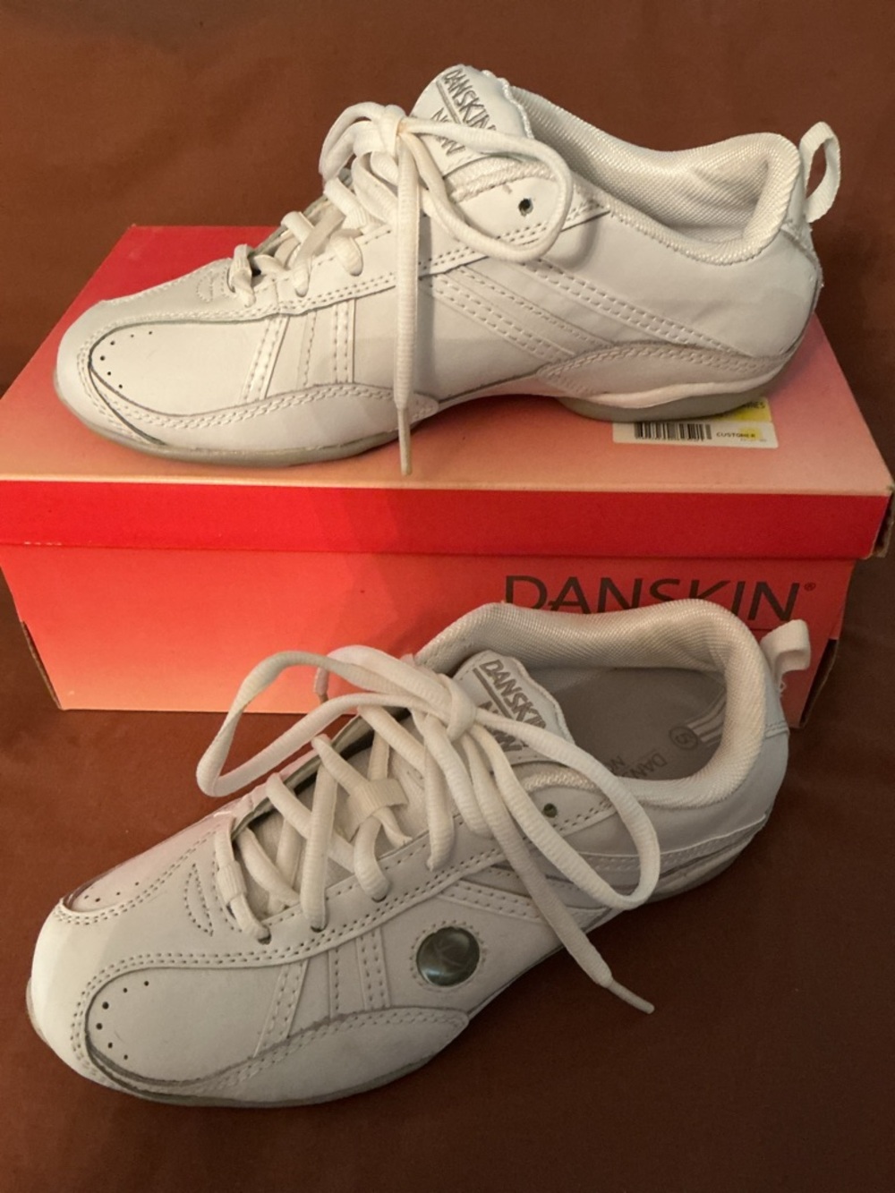 Danskin White Lace-Up Low-Profile Sneakers